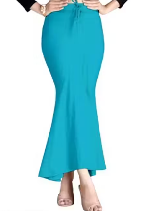 Women Cotton Petticoat Seamless | Saree Underskirt Inner Wear | Blue Colour Free Size | Adjustable Drawstring | Party & Wedding Wear
