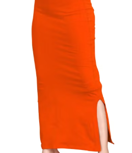 Women Cotton Petticoat Seamless | Saree Underskirt Inner Wear | Orange(Carrot Shade) Colour Free Size | Adjustable Drawstring | Party & Wedding Wear