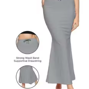 Women Cotton Petticoat Seamless | Saree Underskirt Inner Wear | Grey Colour Free Size | Adjustable Drawstring | Party & Wedding Wear