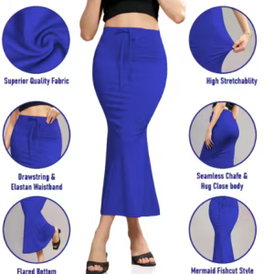 Women Cotton Petticoat Seamless | Saree Underskirt Inner Wear | Blue Colour Free Size | Adjustable Drawstring | Party & Wedding Wear