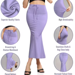 Women's Classic Fishcut Lycra Blend Smooth & Stretchable Saree Petticoat || Comfort Fit Petticoat With Drawstring || Saree Shapewear Seamless & Slim Fit Petticoat."