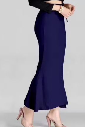 Women Cotton Petticoat Seamless | Saree Underskirt Inner Wear |Navy Blue Colour Free Size | Adjustable Drawstring | Party & Wedding Wear - Image 3