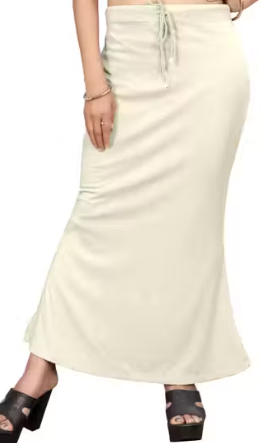 Women Cotton Petticoat Seamless | Saree Underskirt Inner Wear | Off White Colour Free Size | Adjustable Drawstring | Party & Wedding Wear