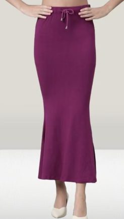 Women Cotton Petticoat Seamless | Saree Underskirt Inner Wear | Purple Colour Free Size | Adjustable Drawstring | Party & Wedding Wear - Image 3