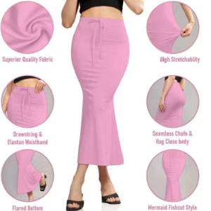 Women Cotton Petticoat Seamless | Saree Underskirt Inner Wear | Baby Pink Colour Free Size | Adjustable Drawstring | Party & Wedding Wear
